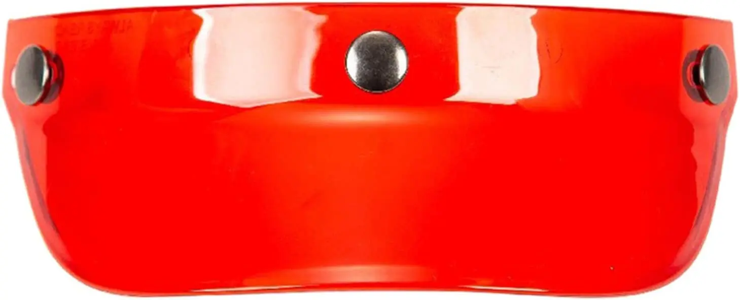 Мотоциклетный козырек с 3 защелками, устойчивый к царапинам для шлемов 3/4 размера - красный Изображение 2