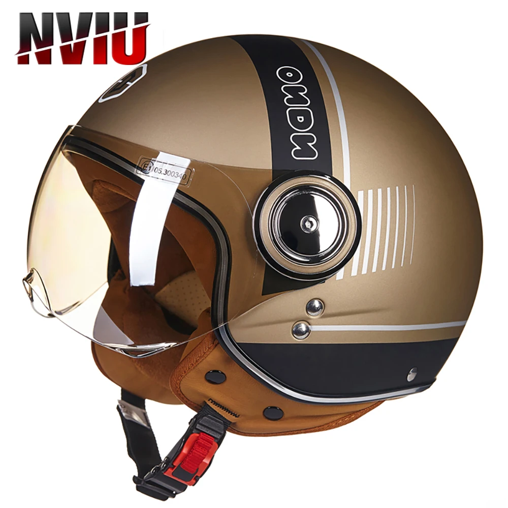 Мотоциклетный шлем BEON B-110 3/4 шлема с открытым лицом в стиле ретро для мотокросса, мотороллера, мотоциклетного шлема Изображение 0