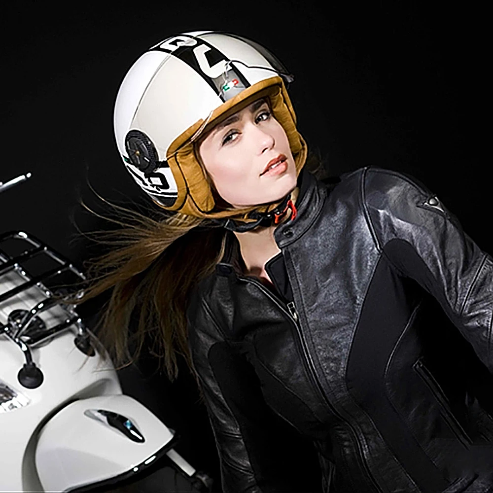 Мотоциклетный шлем BEON B-110 3/4 шлема с открытым лицом в стиле ретро для мотокросса, мотороллера, мотоциклетного шлема Изображение 5