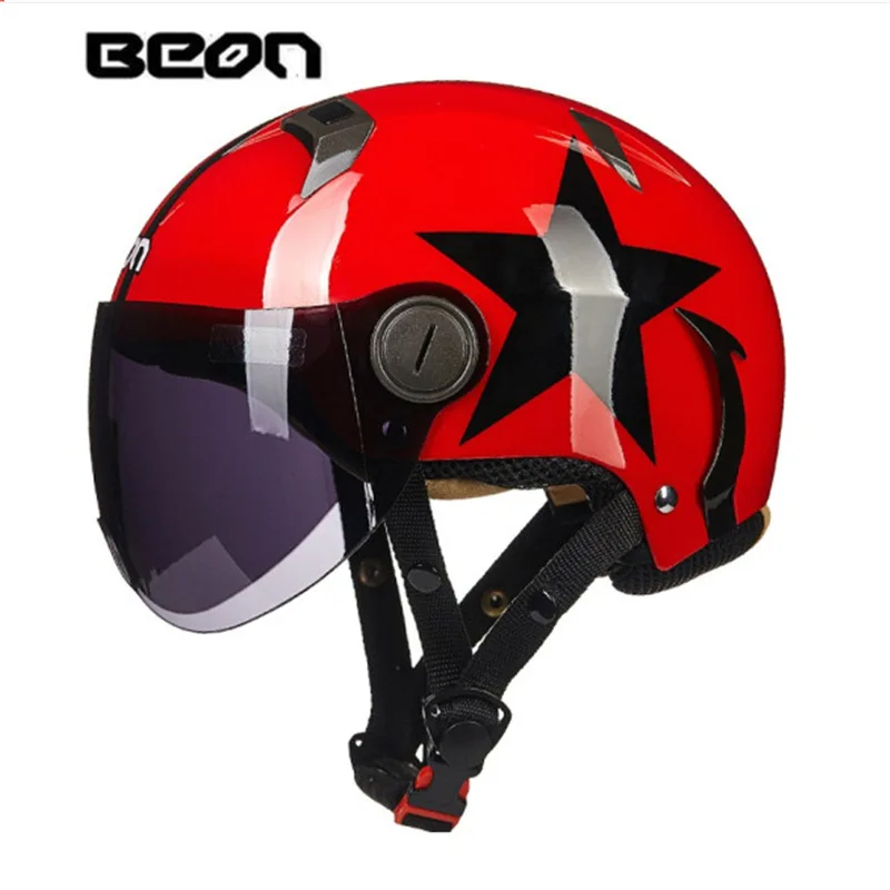 Мотоциклетный шлем BEON, Детский Милый шлем для родителей, Мужской Женский Шлем для электромобилей, Летний Прохладный Дышащий Изображение 3
