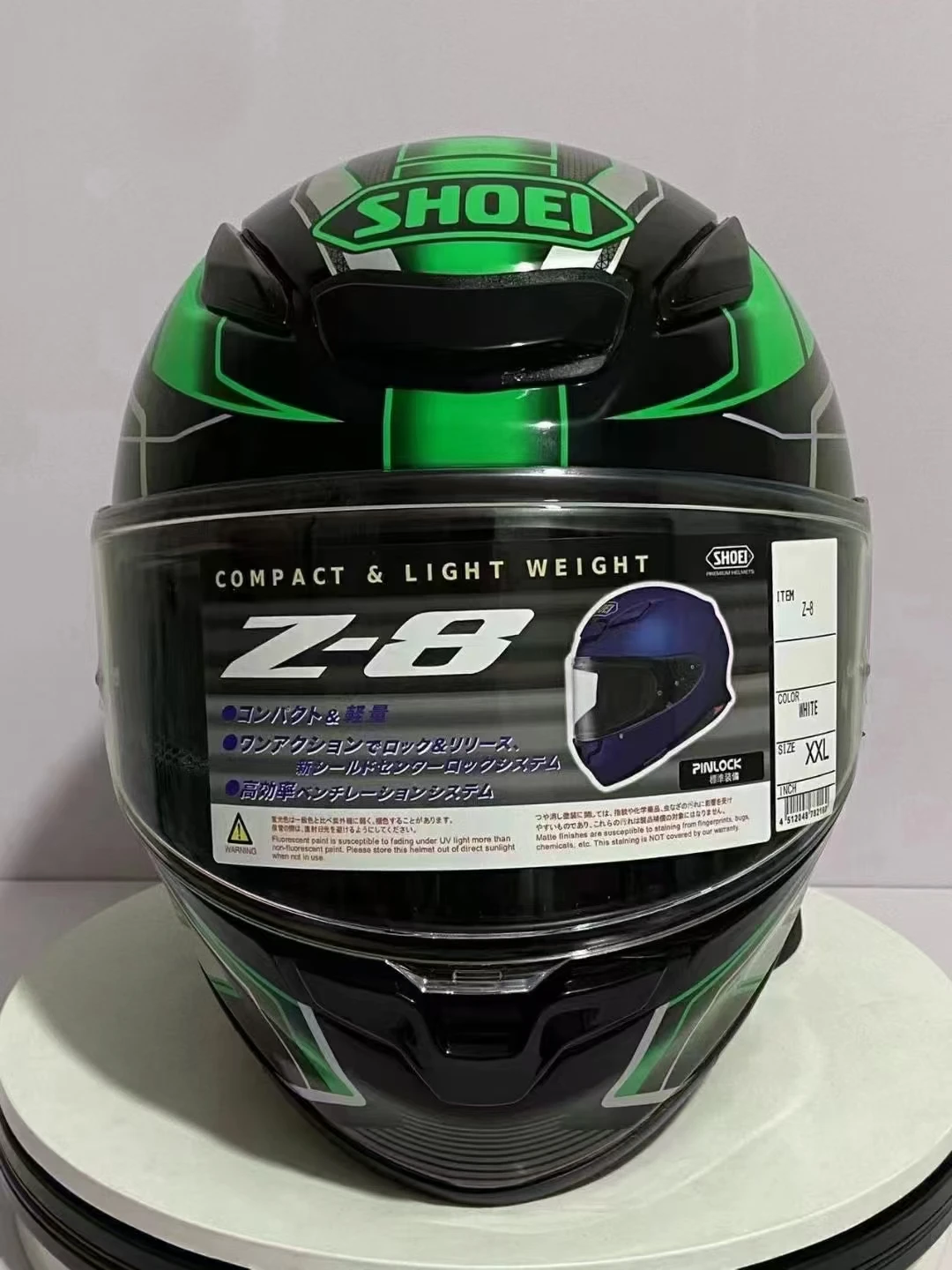 Мотоциклетный шлем SHOEI Z8 ka-wa с полным лицом, зеленый шлем для езды на мотокроссе, шлем для мотобайка Изображение 3