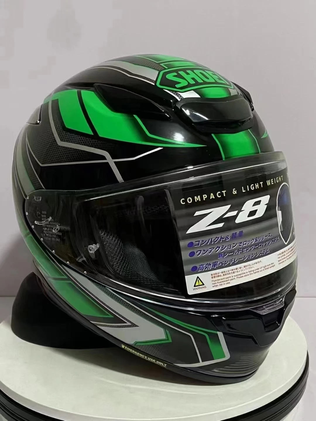 Мотоциклетный шлем SHOEI Z8 ka-wa с полным лицом, зеленый шлем для езды на мотокроссе, шлем для мотобайка Изображение 4