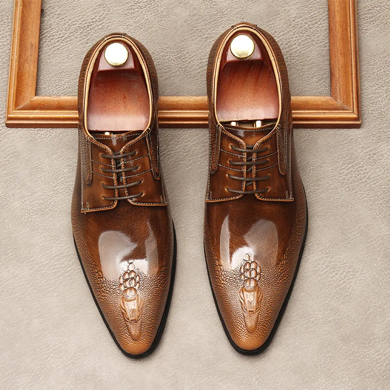 Мужская деловая обувь, официальная одежда с поясом, свадебная одежда, для работы, яркие цвета, лакированная кожа Изображение 1