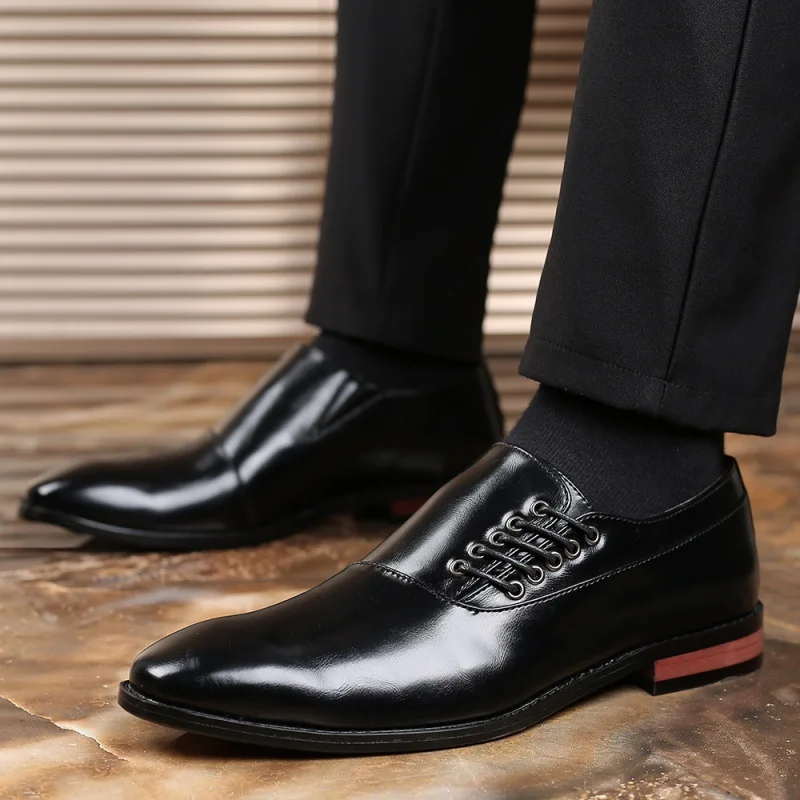 Мужская обувь 2023, Новая модная обувь для отдыха Four Seasons, Мужская деловая обувь из мягкой кожи с мягкой подошвой, Кожаная обувь для отца среднего возраста Изображение 0