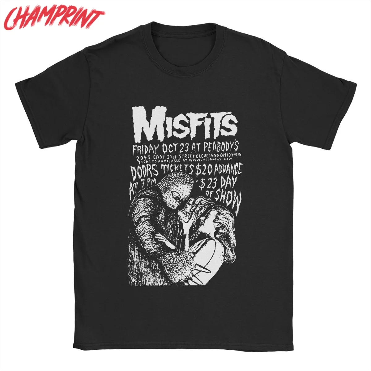Мужская футболка Horror Retro Misfits, забавные хлопковые тройники, футболка с коротким рукавом, Топы с круглым воротником, вечеринка Изображение 0