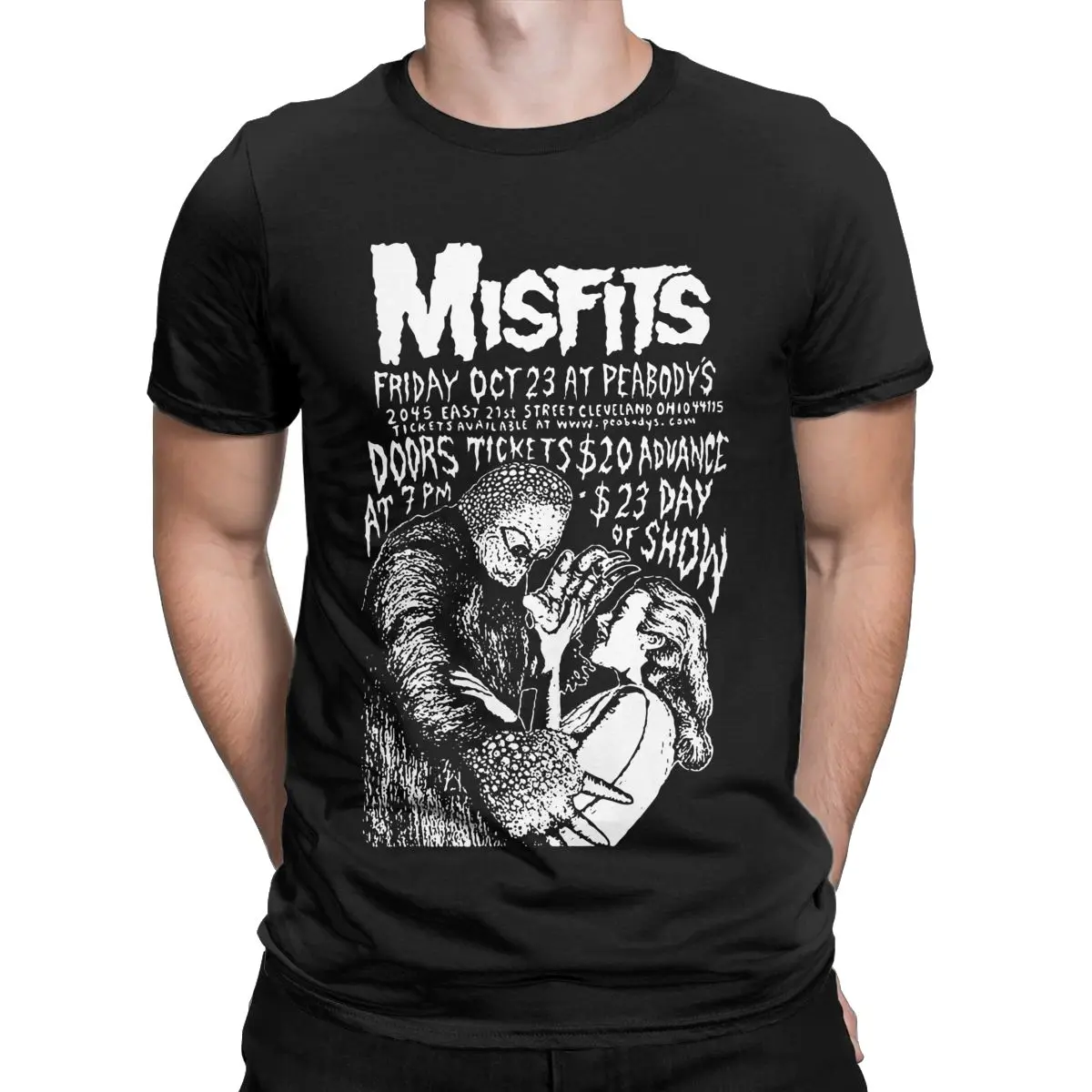 Мужская футболка Horror Retro Misfits, забавные хлопковые тройники, футболка с коротким рукавом, Топы с круглым воротником, вечеринка Изображение 1