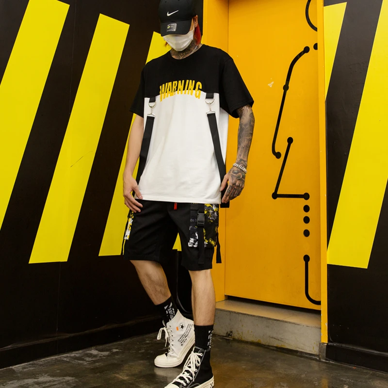Мужские летние камуфляжные шорты-карго в стиле панк-хип-хоп, бермуды, мужские уличные камуфляжные повседневные короткие homme Изображение 2