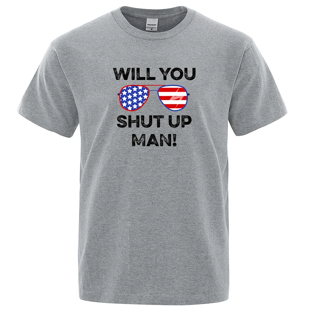 Мужские футболки Will You Shut up Man, Весенняя повседневная одежда из чистого хлопка, спортивные топы с аниме, мужские высококачественные топы на каждый день для мужчин  Изображение 0