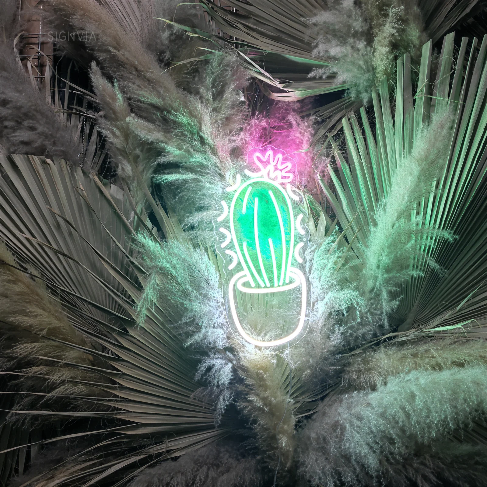 Неоновые Вывески Cactus Plant LED Изготовленные На Заказ Гибкие Неоновые Огни Для Вечеринок Настенный Художественный Декор Игровой Комнаты Клубное Художественное Оформление Неоновые Вывески LED Изображение 5