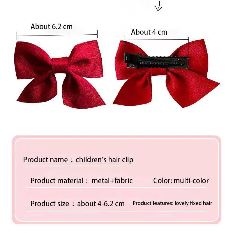 Новая ленточная заколка для волос, заколка с узлом, галстук, однотонная заколка для девочек-бабочек, атласная детская заколка для волос Изображение 5