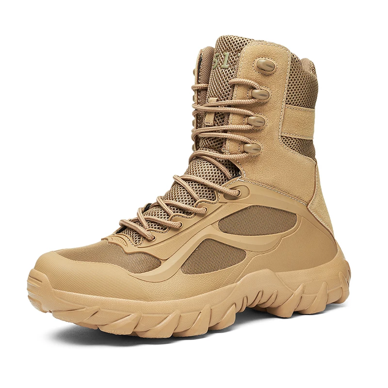 Новейшее поступление унисекс Сверхлегкая уличная обувь для скалолазания Тактические тренировочные армейские ботинки Летние Походные ботинки для пустыни с дышащей сеткой Изображение 0