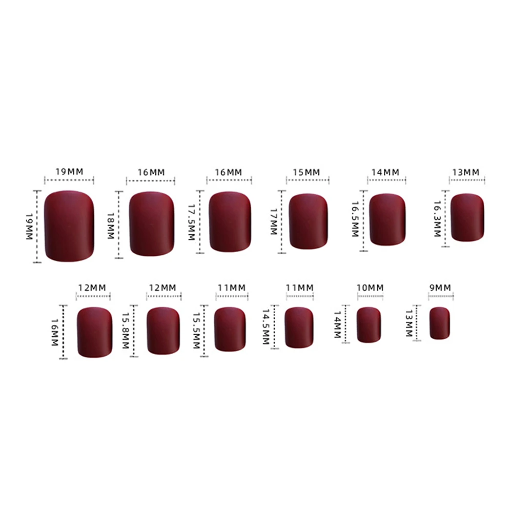 Новые 24ШТ Короткие блестящие градиентные красные ногти с полным покрытием во французском стиле, искусственные ногти с желеобразным гелем/клеем Изображение 4