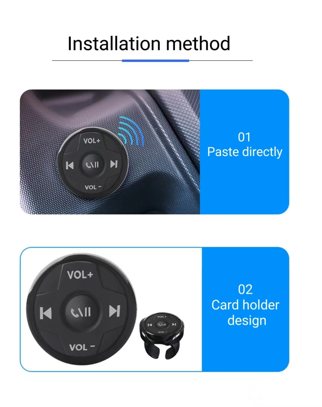 Новые автомобильные мультимедийные кнопки Bluetooth, Мобильный музыкальный пульт дистанционного управления, Мотоциклетный Bluetooth-контроллер, Квадратная кнопка управления Изображение 3