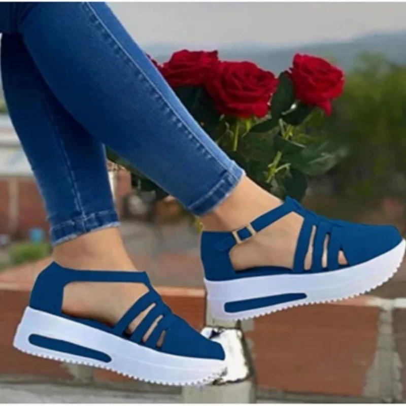 Новые брендовые дизайнерские женские модные сандалии с открытым носком, удобные спортивные сандалии, женские сандалии на танкетке и платформе Изображение 2