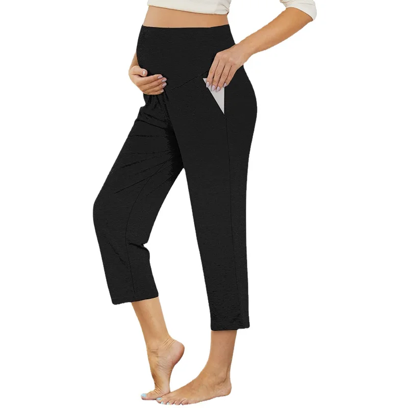 Новые брюки для беременных Модные весенне-осенние универсальные брюки для беременных Повседневные удобные спортивные брюки Изображение 3
