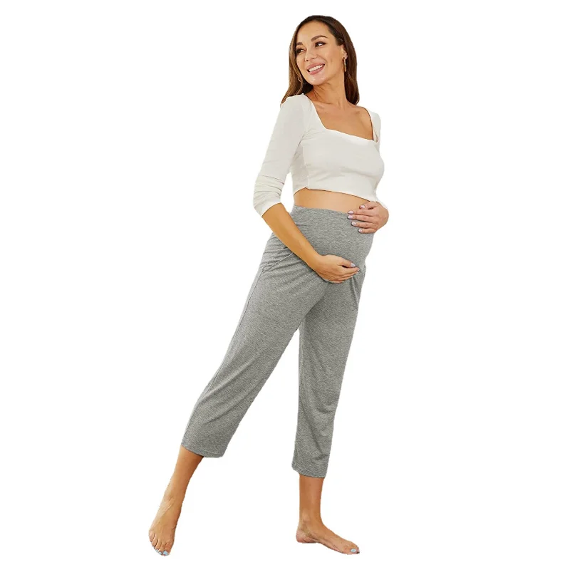 Новые брюки для беременных Модные весенне-осенние универсальные брюки для беременных Повседневные удобные спортивные брюки Изображение 4