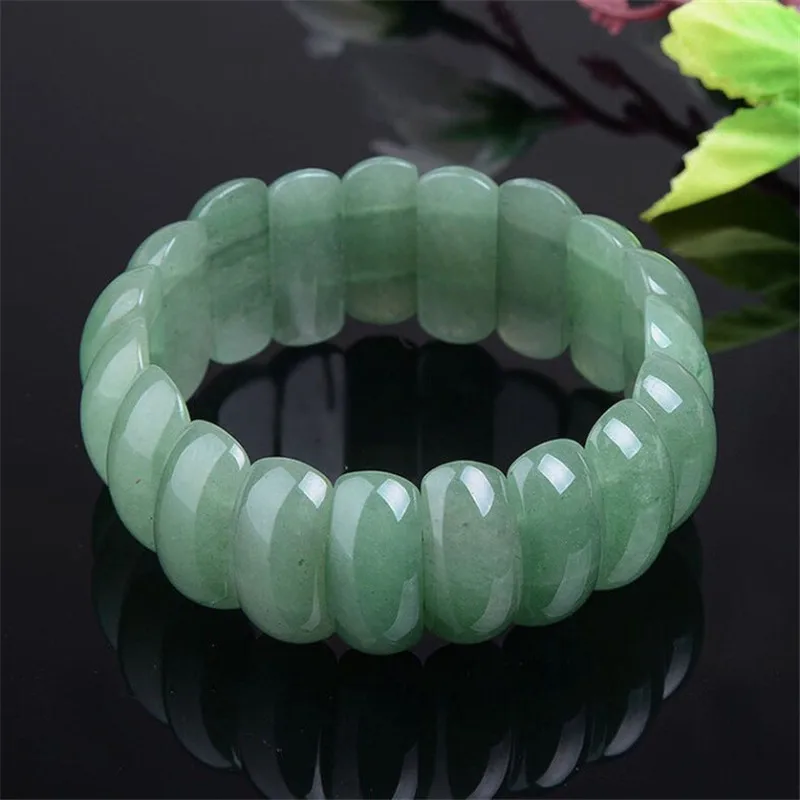 новый эластичный браслет из 100% натурального светло-зеленого камня-ключа Изображение 0
