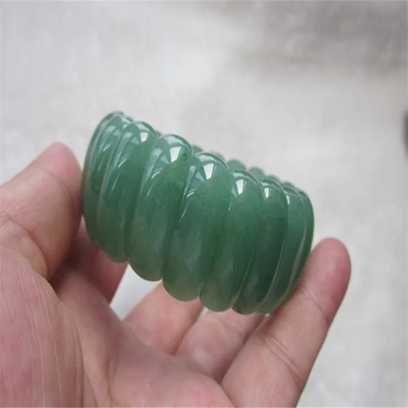 новый эластичный браслет из 100% натурального светло-зеленого камня-ключа Изображение 2