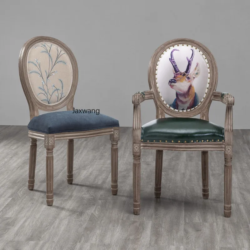 Обеденные стулья для маникюра в скандинавском стиле для кухни Мебель для дома Обеденный стул для ресторана Современный стул Американский стул для макияжа из массива дерева Изображение 1