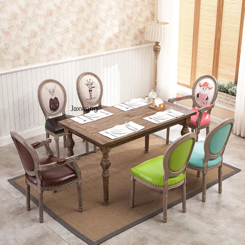 Обеденные стулья для маникюра в скандинавском стиле для кухни Мебель для дома Обеденный стул для ресторана Современный стул Американский стул для макияжа из массива дерева Изображение 3