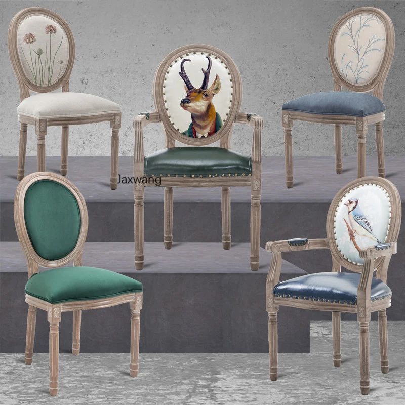 Обеденные стулья для маникюра в скандинавском стиле для кухни Мебель для дома Обеденный стул для ресторана Современный стул Американский стул для макияжа из массива дерева Изображение 4