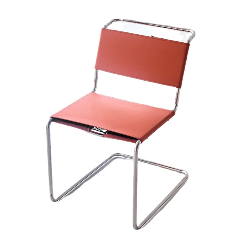 Обеденный стул TLL Bauhaus Стул из Нержавеющей Стали Со Спинкой в Скандинавском Стиле Стул Для Конференций Изображение 0