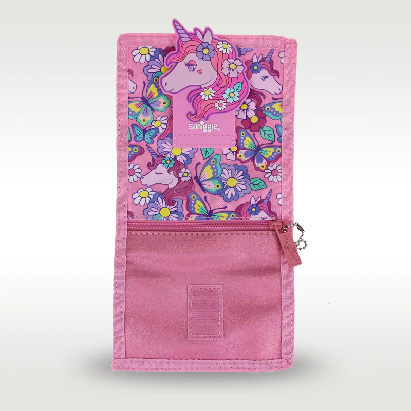 Оригинальный Высококачественный детский кошелек Smiggle для девочек, милая сумка через плечо с бабочкой и Единорогом, Клатчи, сумка для карт, кошелек для монет Изображение 2