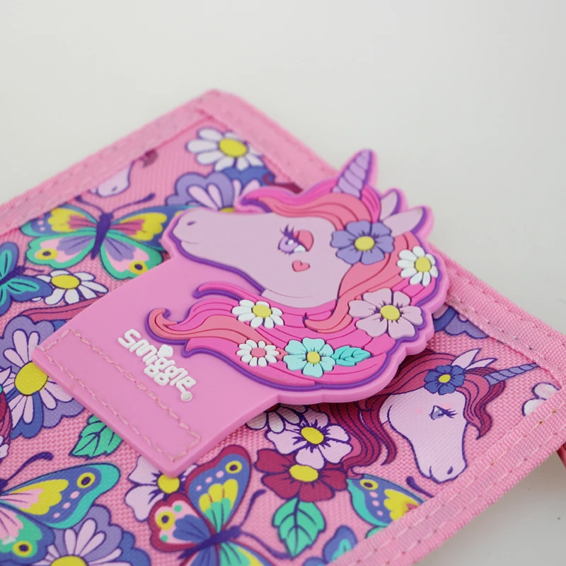 Оригинальный Высококачественный детский кошелек Smiggle для девочек, милая сумка через плечо с бабочкой и Единорогом, Клатчи, сумка для карт, кошелек для монет Изображение 4