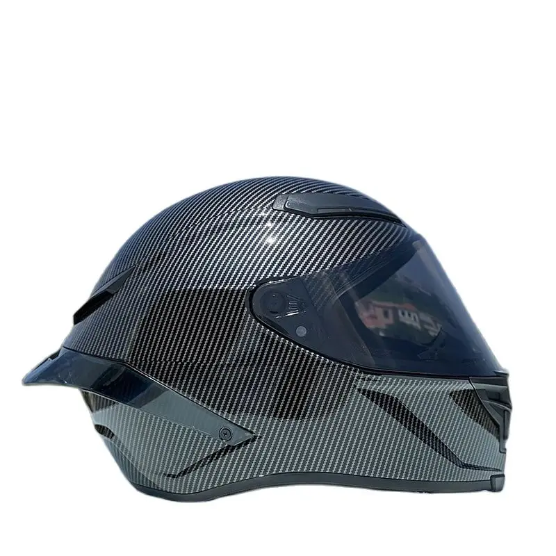 Оригинальный НИТРИНОС Черный Шлем Из Углеродного Волокна С Большим Спойлером Casco Motorbike Capacet Для Мужчин и Женщин Мотоциклетный Шлем С Полным Лицом Изображение 0