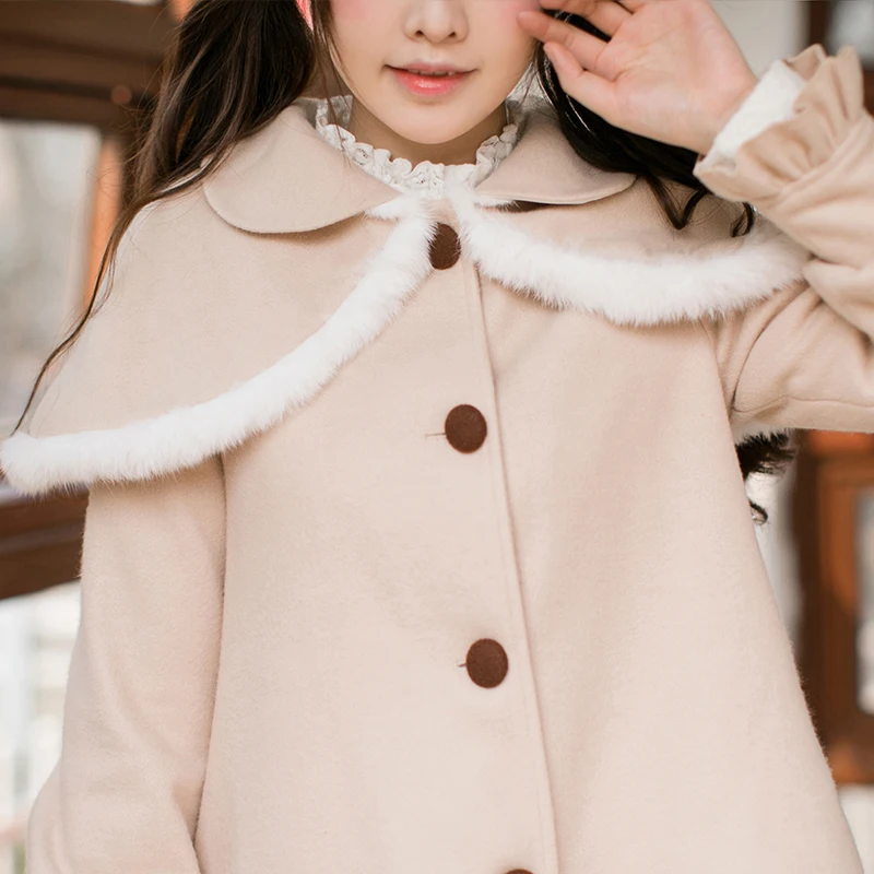 Пальто принцессы сладкой лолиты Candy rain осенью и зимой Японское милое свободное шерстяное пальто с длинными рукавами шерстяное пальто C22CD7249 Изображение 2