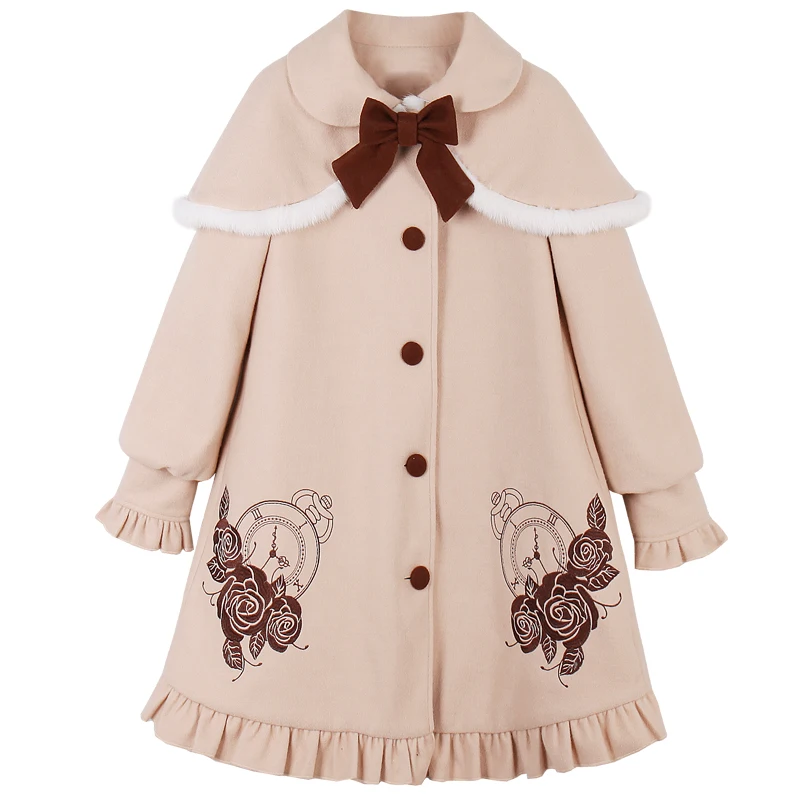 Пальто принцессы сладкой лолиты Candy rain осенью и зимой Японское милое свободное шерстяное пальто с длинными рукавами шерстяное пальто C22CD7249 Изображение 4