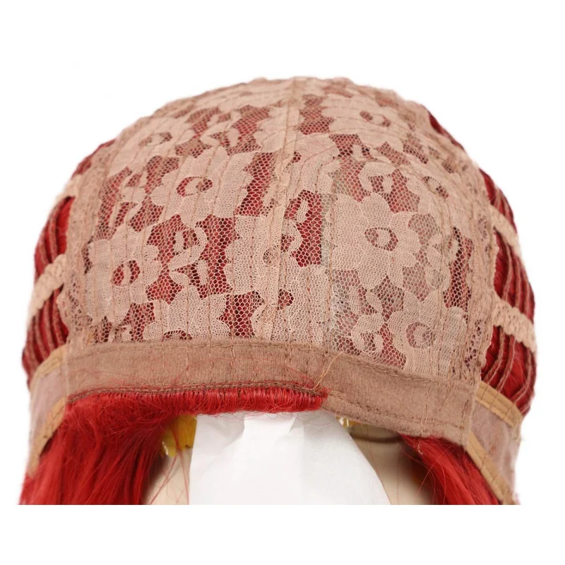 Парики для косплея Аквамена Мера из фильма длиной 85 см, красные Волнистые Парики из термостойких синтетических волос, Шапочка для парика Изображение 5