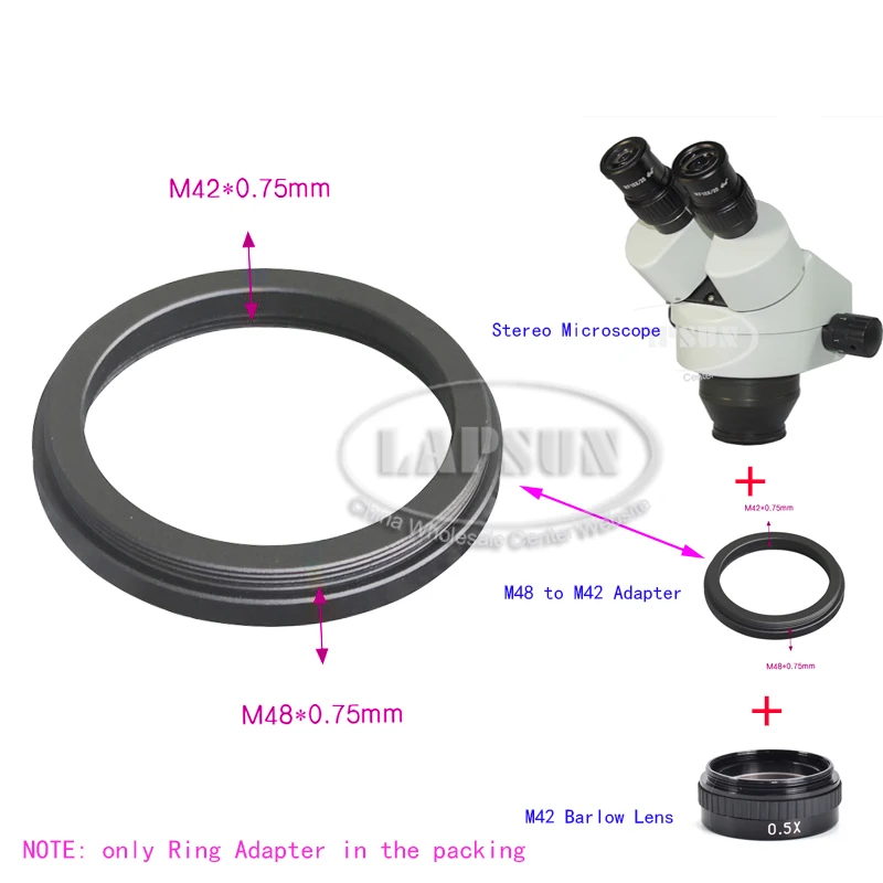 Переходное Кольцо с резьбой M42-M48/M48-42 *0,75 мм T2 Для Промышленного объектива C-Mount 10A и Стереообъектива Barlow Lens Микроскопа Изображение 1