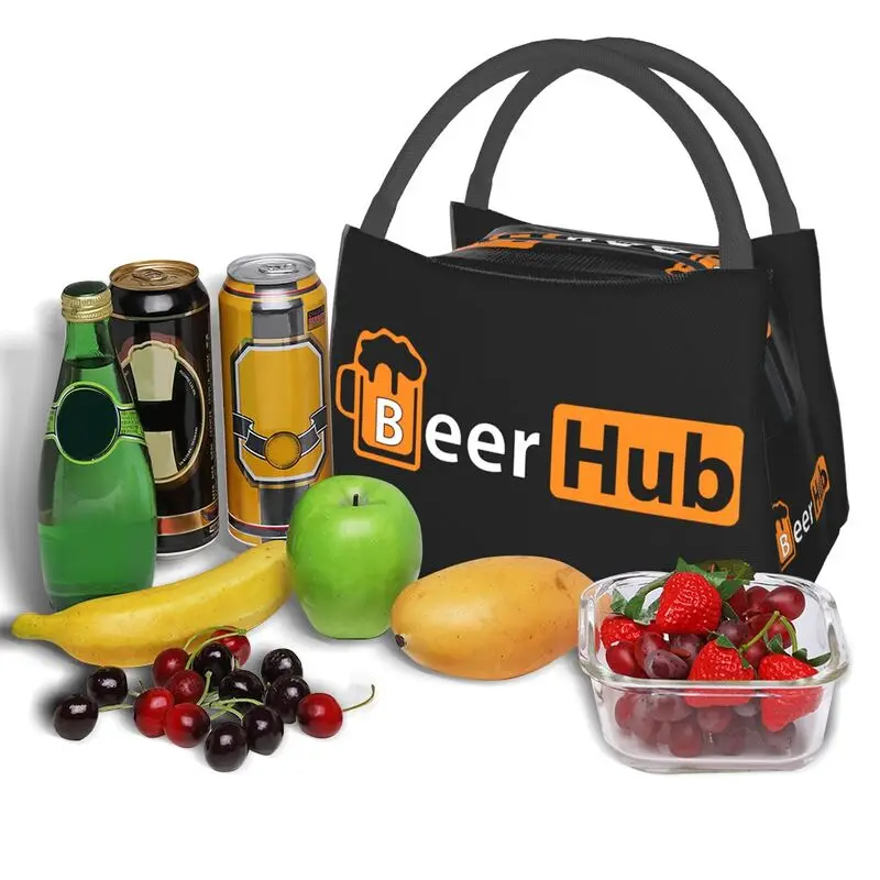 Пивная сумка для ланча с изоляцией Beerhub для женщин, Портативный охладитель Beerhub, Термальный Ланч-бокс для пикника, путешествия Изображение 5