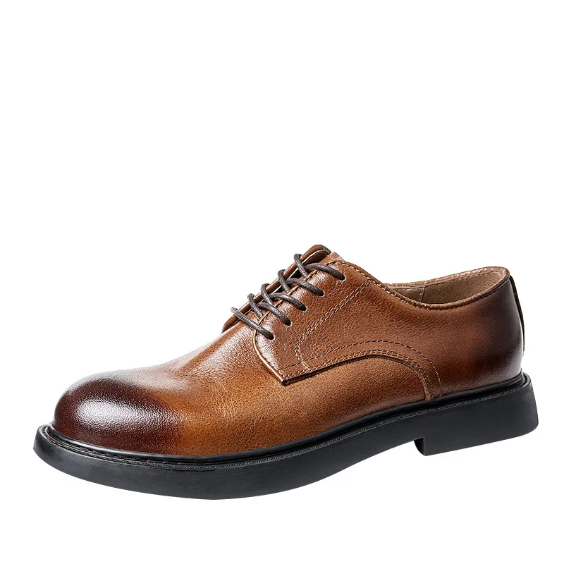 Повседневная мужская обувь для взрослых из натуральной кожи высокого качества, Роскошный Итальянский стиль, Большой размер, Английская деловая обувь, Повседневная комфортная обувь Изображение 0