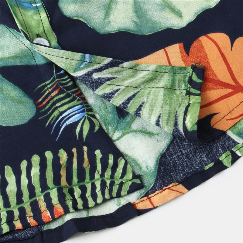 Повседневная тонкая дышащая рубашка Camisa Masculina с тропическим принтом на Гавайях для отдыха с коротким рукавом, блузка большого размера EUR Изображение 4