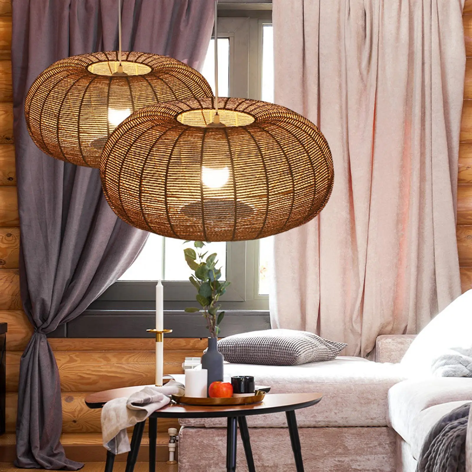 Подвесной абажур в скандинавском стиле, декоративный Канатный абажур для потолочного светильника, Тканый чехол для люстры для столовой кухни ресторана Изображение 0