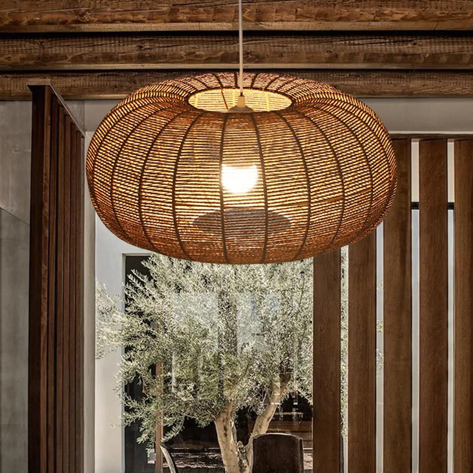 Подвесной абажур в скандинавском стиле, декоративный Канатный абажур для потолочного светильника, Тканый чехол для люстры для столовой кухни ресторана Изображение 1