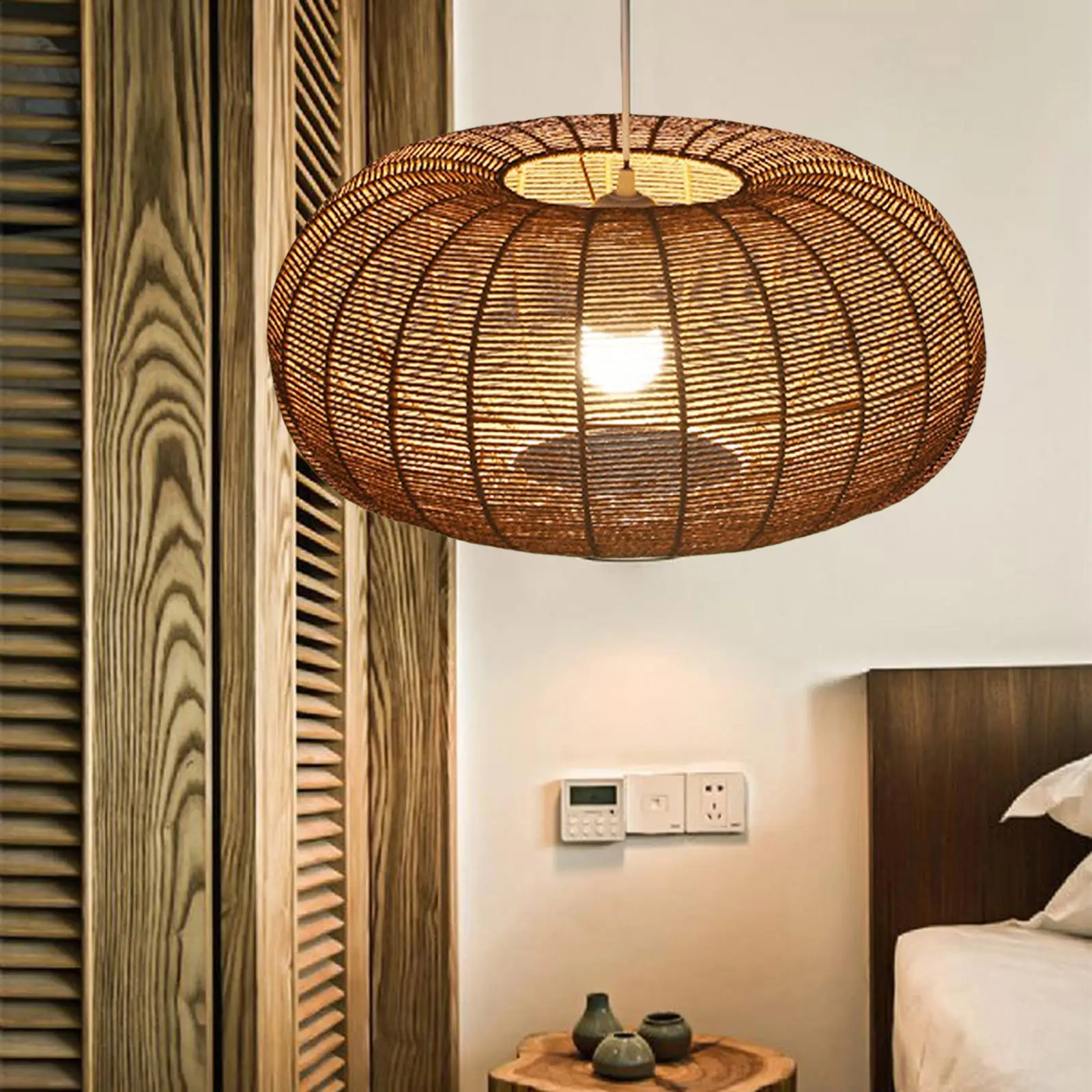 Подвесной абажур в скандинавском стиле, декоративный Канатный абажур для потолочного светильника, Тканый чехол для люстры для столовой кухни ресторана Изображение 5