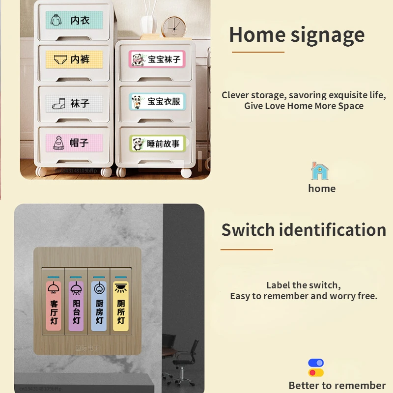 Портативный принтер Xiaomi Mini для домашней классификации, термопринтер для этикетирования, Ручной Корейский Испанский Английский принтер для наклеивания Изображение 3