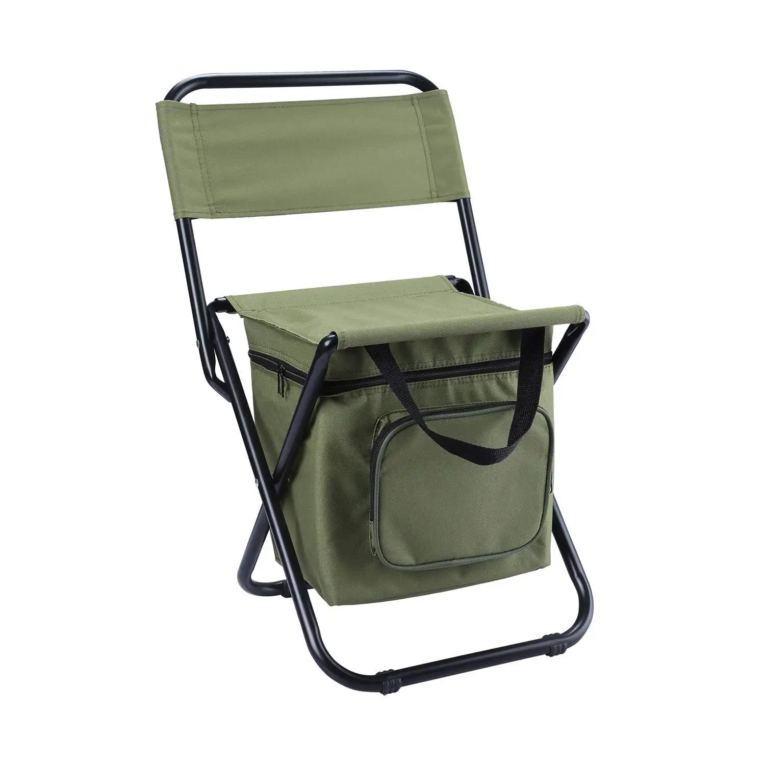 Портативный складной стул для льда на открытом воздухе с сумкой для хранения и функцией изоляции спинки, 3-в-1, стул для отдыха, кемпинга, рыбалки Изображение 4