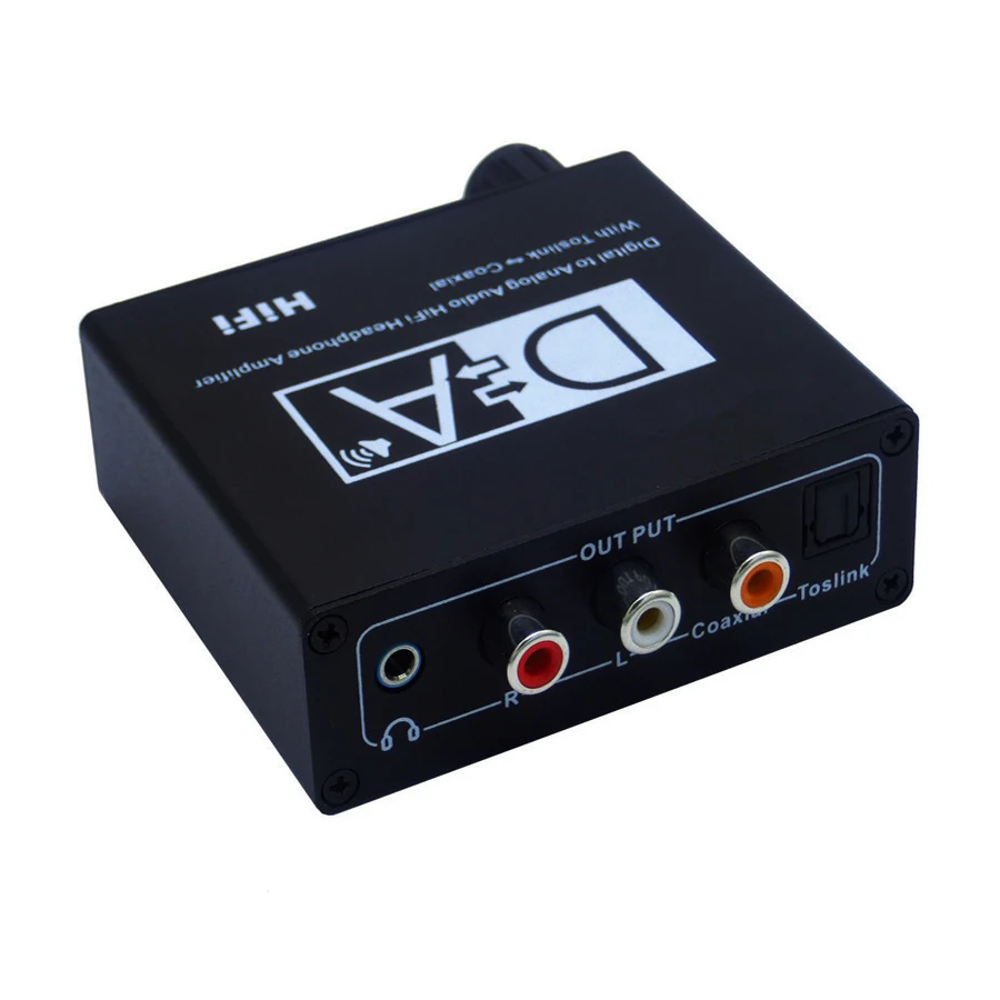 Преобразователь цифро-аналогового аудио Hifi В усилитель для наушников, оптический коаксиальный вход Toslink В выход с коаксиальным разъемом Toslink 3,5 мм Изображение 3
