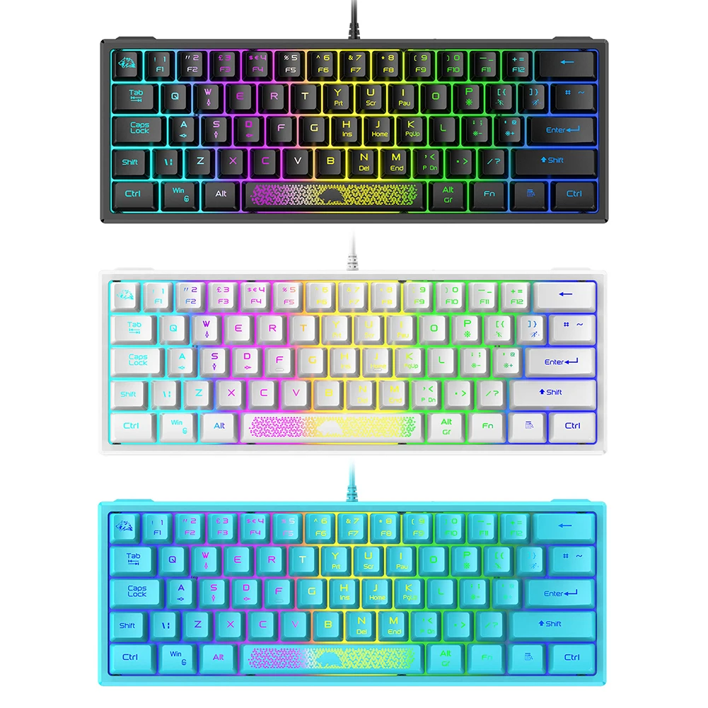 Проводная клавиатура K61 RGB, 60 Процентов, 62 Клавиши, Эргономичная Игровая клавиатура для ноутбука, Офисная клавиатура Изображение 1