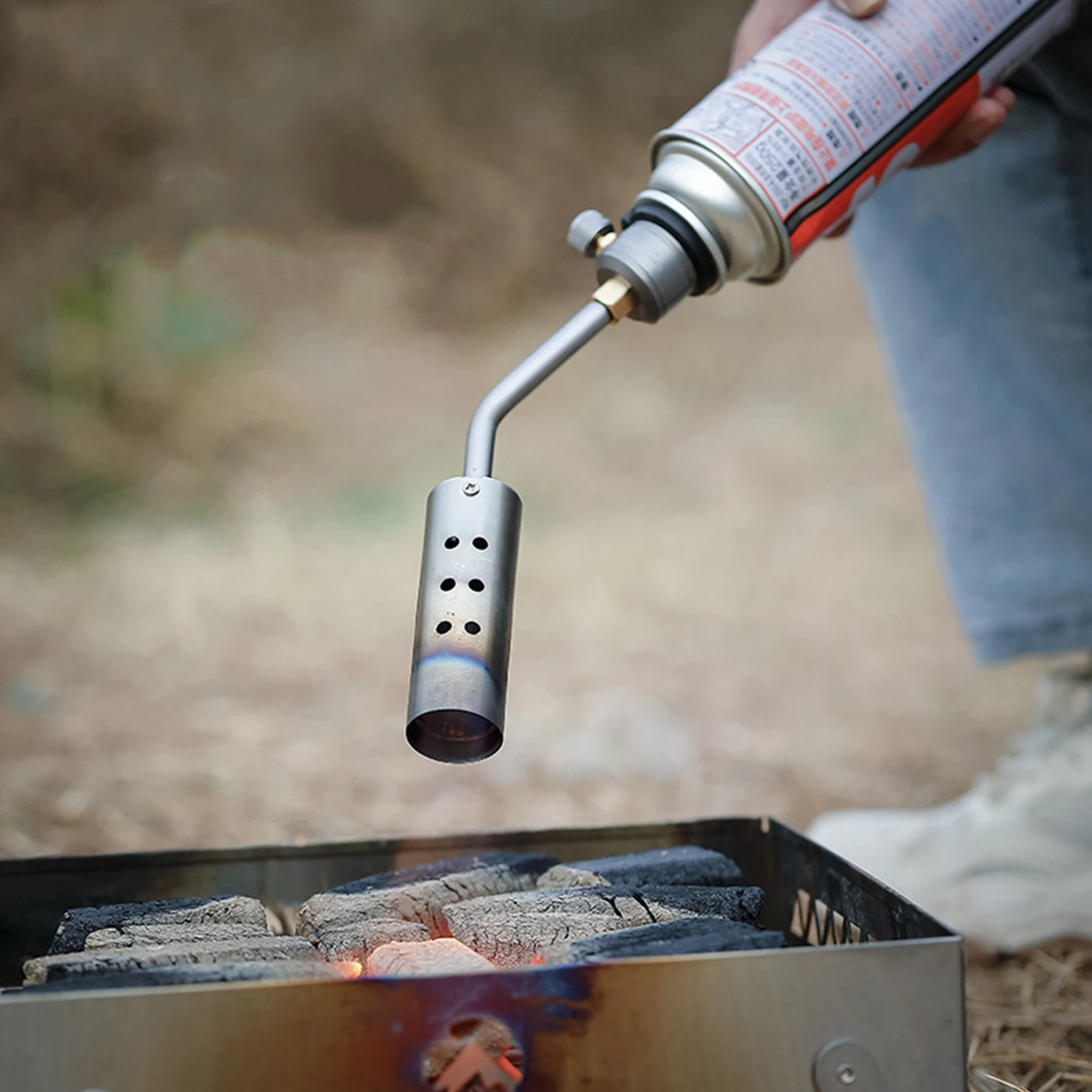 Пропановая горелка - огнемет для гриля и приготовления пищи Профессиональная горелка-гриль, зажигалка, кухонный инструмент, закваска для угля на открытом воздухе Изображение 5