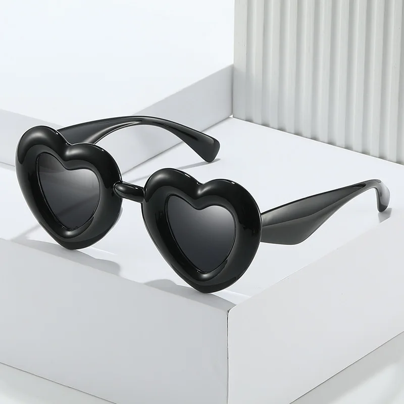 Ретро-солнцезащитные очки в форме большого сердца с защитой от UV400; Велосипедные солнцезащитные очки ярких оттенков; Летние Уличные очки; Велосипедные очки Изображение 2