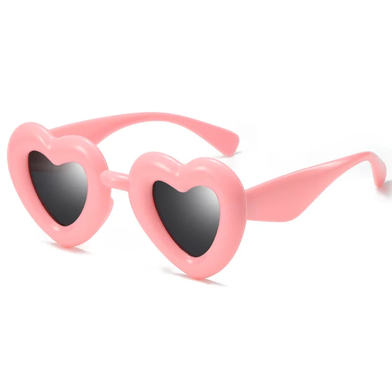 Ретро-солнцезащитные очки в форме большого сердца с защитой от UV400; Велосипедные солнцезащитные очки ярких оттенков; Летние Уличные очки; Велосипедные очки Изображение 4