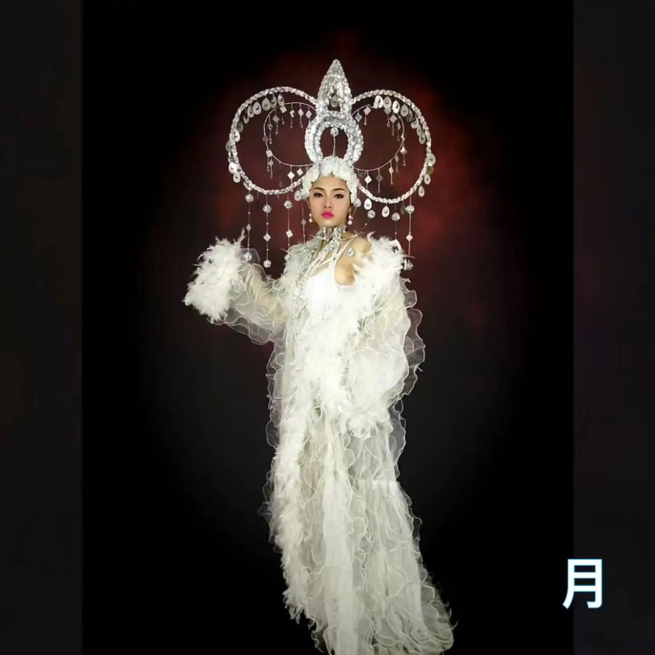 Рождественская белая вечеринка, наряд для сценического шоу для девочек, сексуальный женский танцевальный костюм певицы из ночного клуба со светодиодной подсветкой Изображение 2
