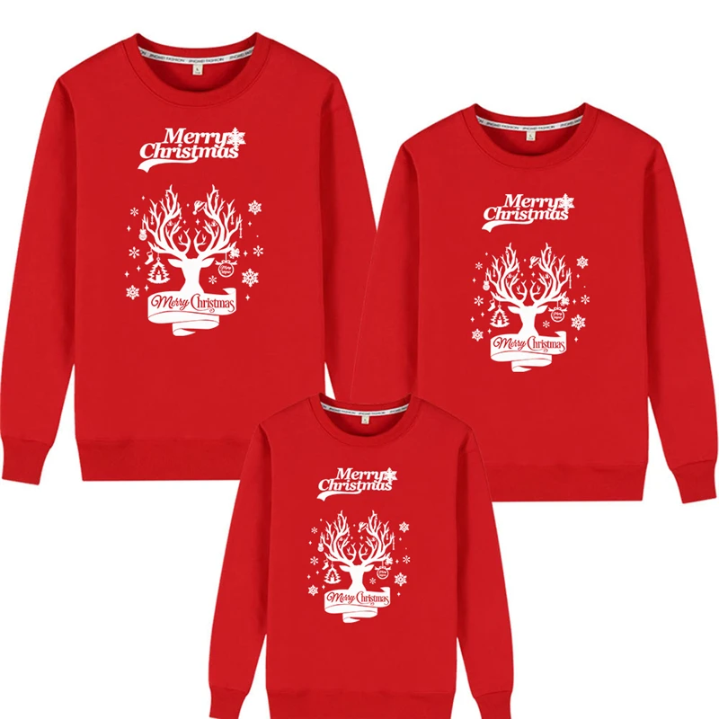 Рождественские свитера, одинаковые комплекты для семьи, мать, отец, Дочь, Сын, Пара, Джерси, Детский Зимний джемпер, Рождественская толстовка Изображение 0