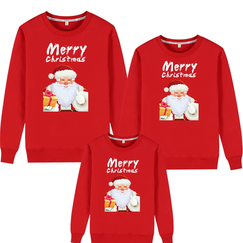 Рождественские свитера, одинаковые комплекты для семьи, мать, отец, Дочь, Сын, Пара, Джерси, Детский Зимний джемпер, Рождественская толстовка Изображение 1