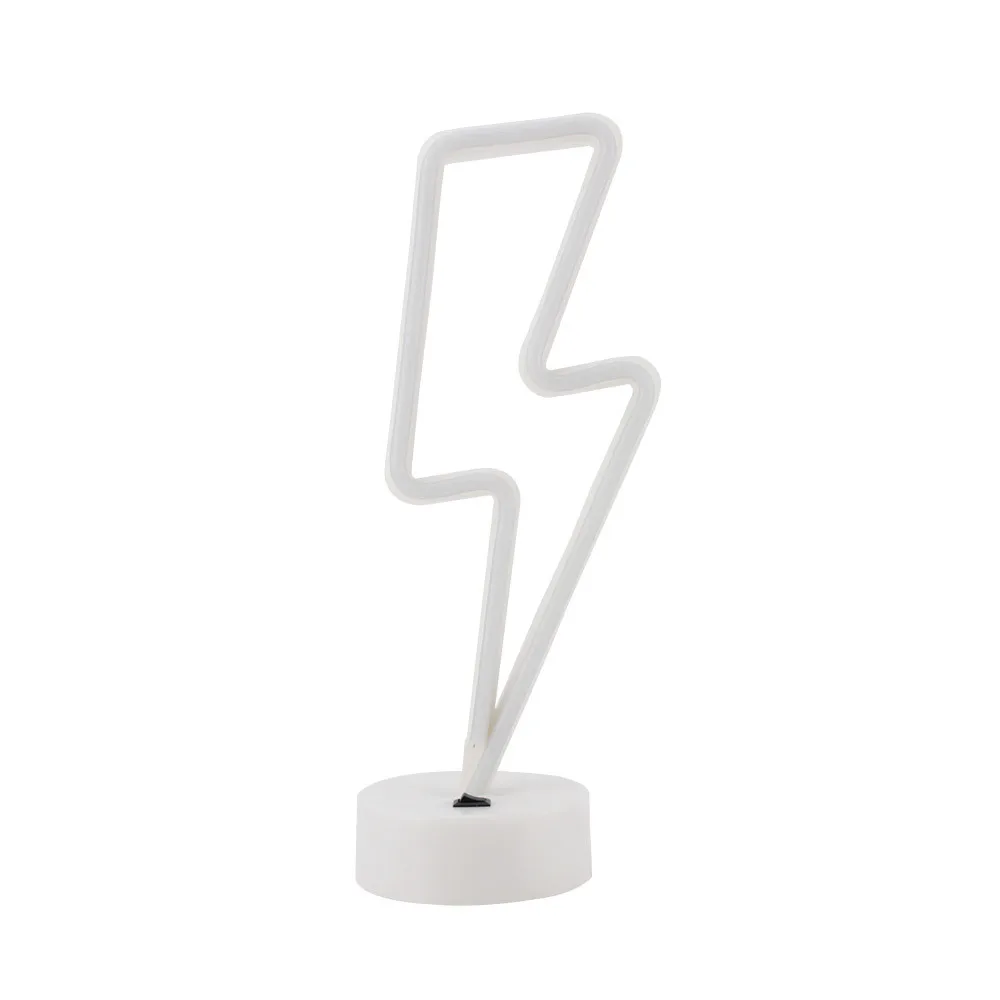 Светодиодная неоновая вывеска в форме молнии, USB-ночник на батарейках, декоративная настольная лампа для украшения домашней вечеринки в гостиной Изображение 5